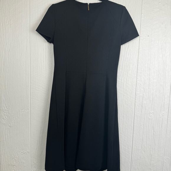 Lauren Ralph Lauren Black Fit Flare Black Textured Career Dress Size 4 LBD LRL - Picture 8 of 11